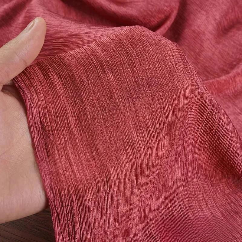 100x140cm Crinkled Satin Acetate Chiffon Fabric Crepe Charmeuse Chiffon Material for DIY  Sewing Summer Dress,Skirt  Fabric