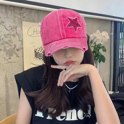 Fashionable Baseball Caps Five Point Star Baseball Cap With Curved Brim And Ponytail Design For Women Outdoor Sports