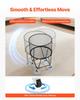 Laundry Cart, Rolling Round Grocery Utility Cart with 360° Swivel Wheels, 27 KG Large Load Capacity, Heavy Duty Carbon Steel Shopping Basket for