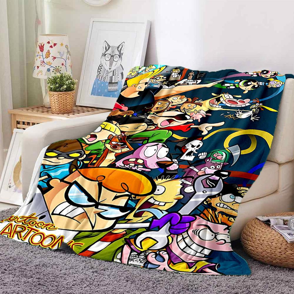 1pc Cartoon Characters Cozy Print Blanket Lightweight Warm Flannel Throw Blanket For Sofa, Bed, Living Room