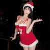 Christmas Erotic Uniform Velvet Strap Skirt Cosplay Sexy Temptation Underwear Christmas Couple Flirting Date Sex Battle Robe
