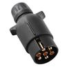12V 7 Pin Electric Trailer Plug N Type Plastic 7 pole Wiring Connector Adapter Black