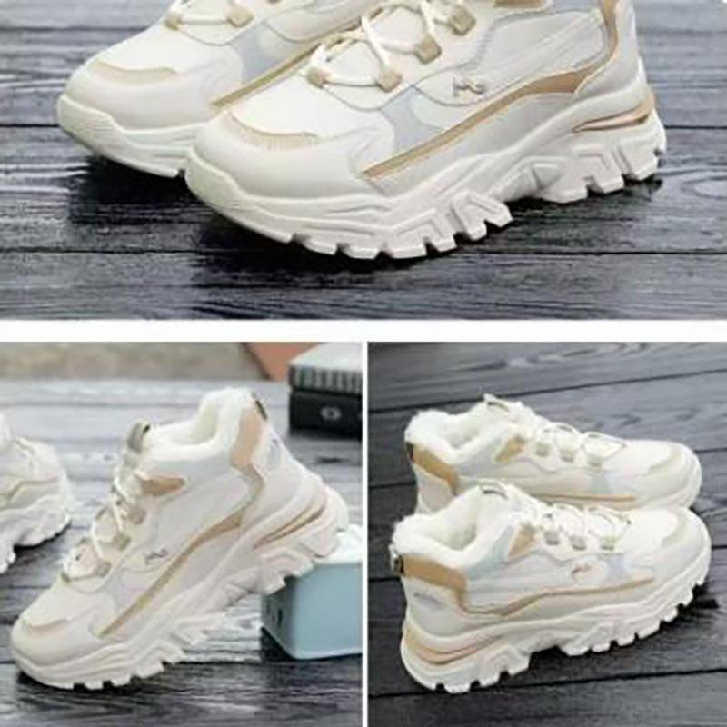Winter Herbst Warme Damen Verdickte Sportschuhe High Top Dicke Sohle Kleine Weiße Schuhe Rutschfest Freizeit Warm Sportschuhe