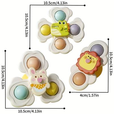 1/3/6pcs Suction Cup Spinning Top Toy,Suitable for Desktop,Glass And Tile Wall, Colorful Cartoon Animal Suction Cup Spinning Top