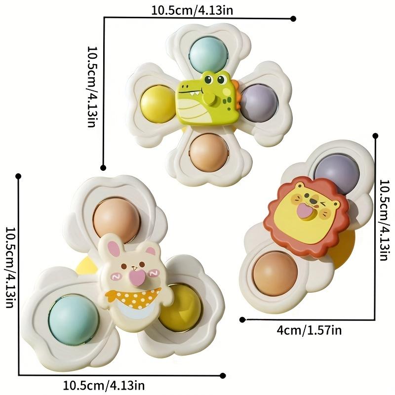 1/3/6pcs Suction Cup Spinning Top Toy,Suitable for Desktop,Glass And Tile Walls,Colorful Cartoon Animal Suction Cup Spinning Top