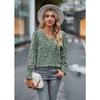 Herbst Damen Bluse, locker, bequem, gepunktet, lässig, bedruckt, V-Ausschnitt, Langarm-Shirt