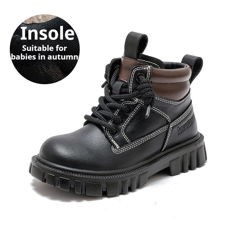 Children's Fashion Yellow Boots Boys Catwalk Short Boots Warm Cotton Boots