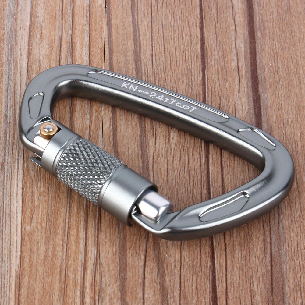 Aluminium Alloy 25KN Safety Rescue Carabiner D Buckle for Outdoor Rock Climbing