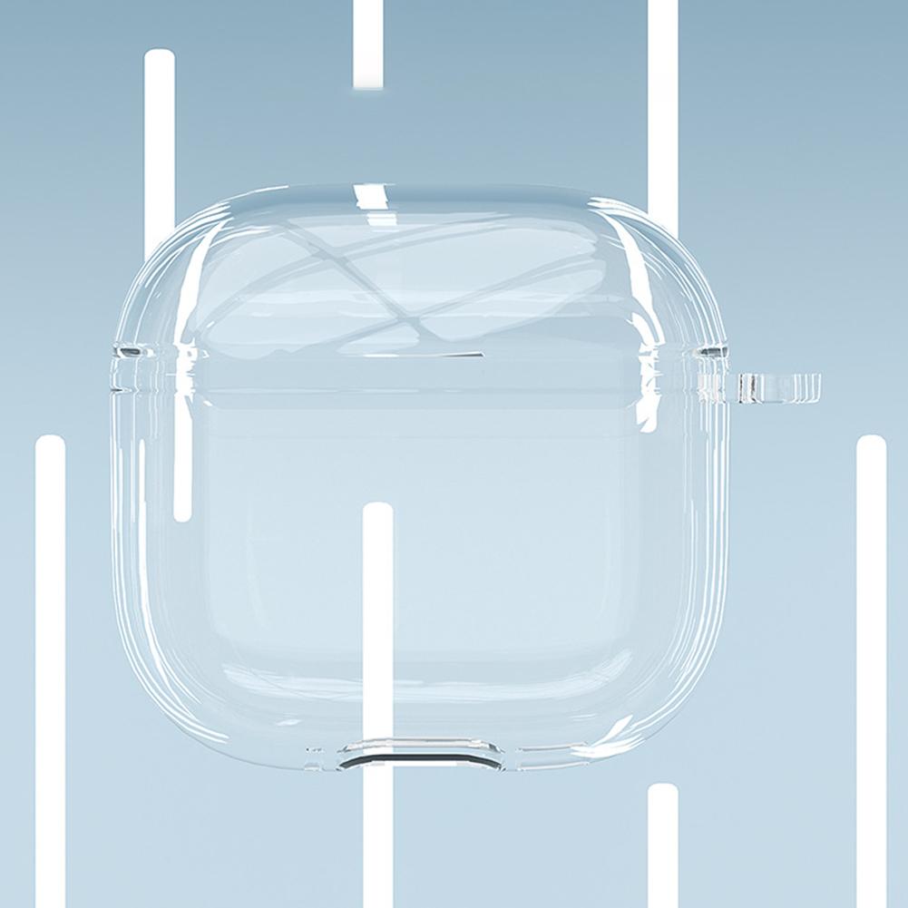Transparent Protective Case Cover with Carabiner TPU Soft Skin Case Cover Anti-fall Wireless Earphone Cover for AirPods 4 (2025)