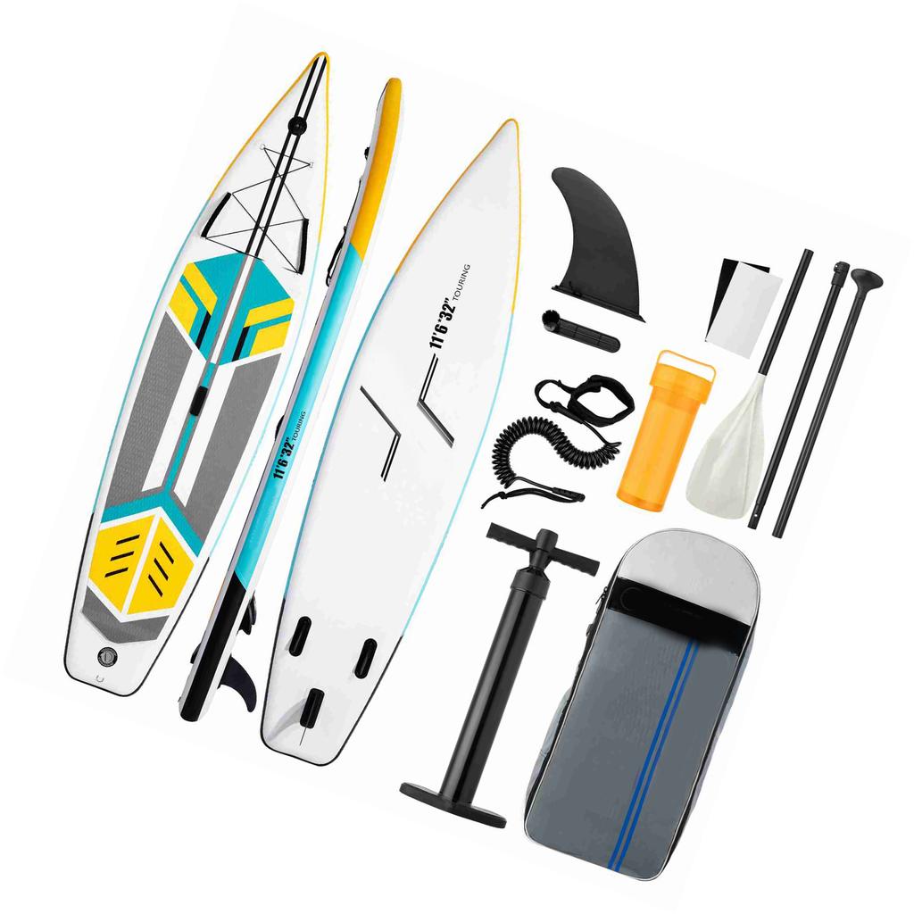 Inflatable Stand Up Paddleboard SUP Board 6 Inch Thick SUP Surfboard Surf Set with Paddleboard Surf Fin Coiled Leash