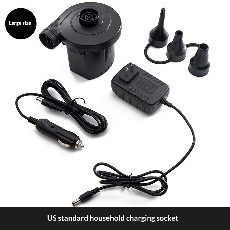 Compact Electric Air Pump Fast Inflate Deflate with Multiple Plug Adapters for Camping Travel Air Bed Use