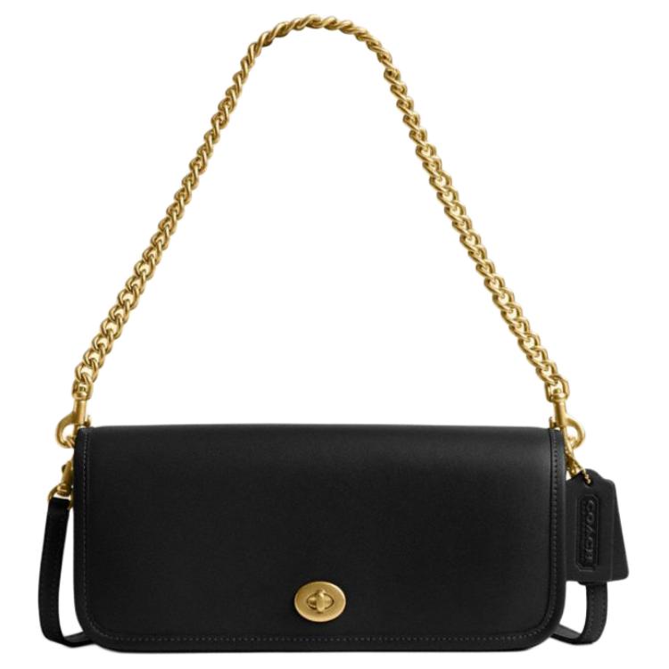 

Coach Dinky 26 Lock Closure Leather Shoulder Bag Medium Women shoulder bag Black CW641-B4BK Basic Set (Bag+Dust Bag)