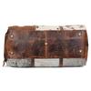 Real Cowhide Leather Duffel Bag Large Cowhide Travel Bag Cowhide Patchwork Bag Brown Leather Weekender Gym Bag Overnight Bag, Carry On Bag
