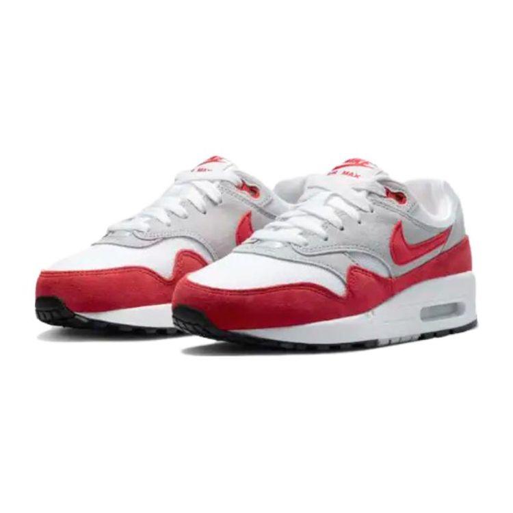 Nike Air Max 1 Challenge Red Comfortable Low-Top Kids Casual Shoes Kids Sneaker Gray White 555766-146(2023)