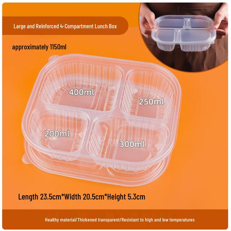 Sanbielai Disposable Divided Takeaway Boxes with Lids