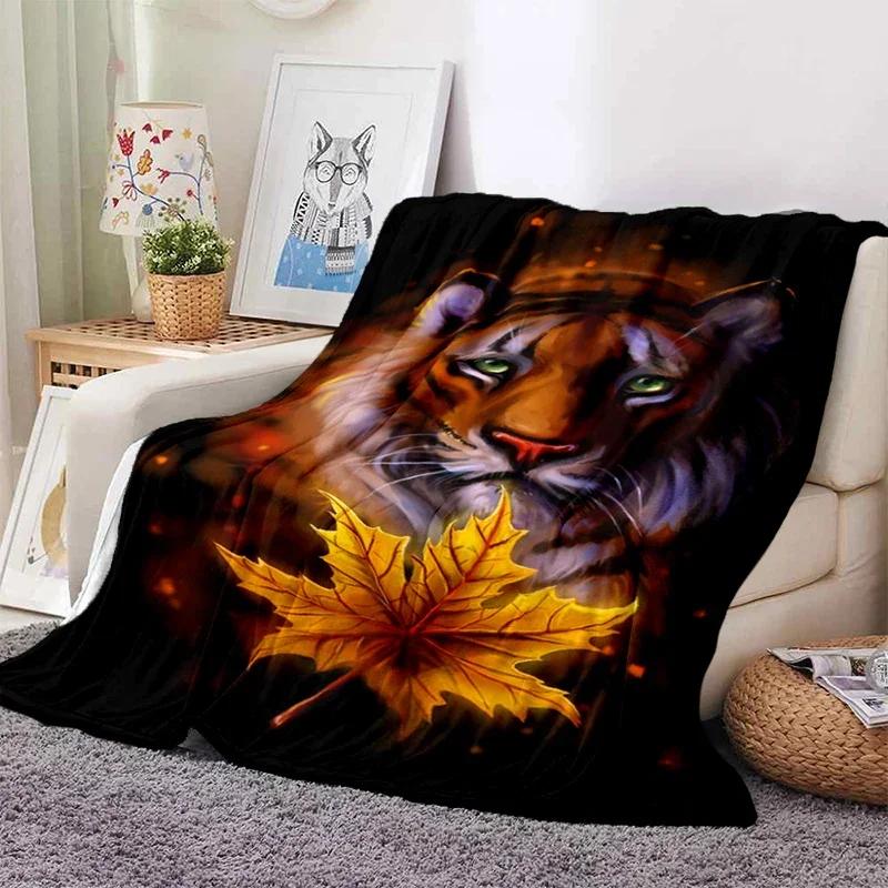 3D Tiger Blanket Super Soft For Spring Autumn Modern Line Art Sherpa Blanket Bedspread Throw Travel Dropship Sumikko Gurashi