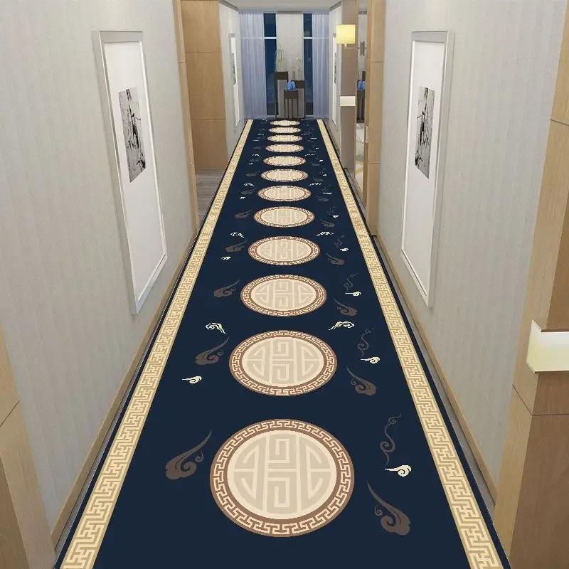 America European Long Corridor Carpet Luxury Decoration Hallway Rug Non-slip Easy Cleaning Floor Mat Stairway Runners Carpets