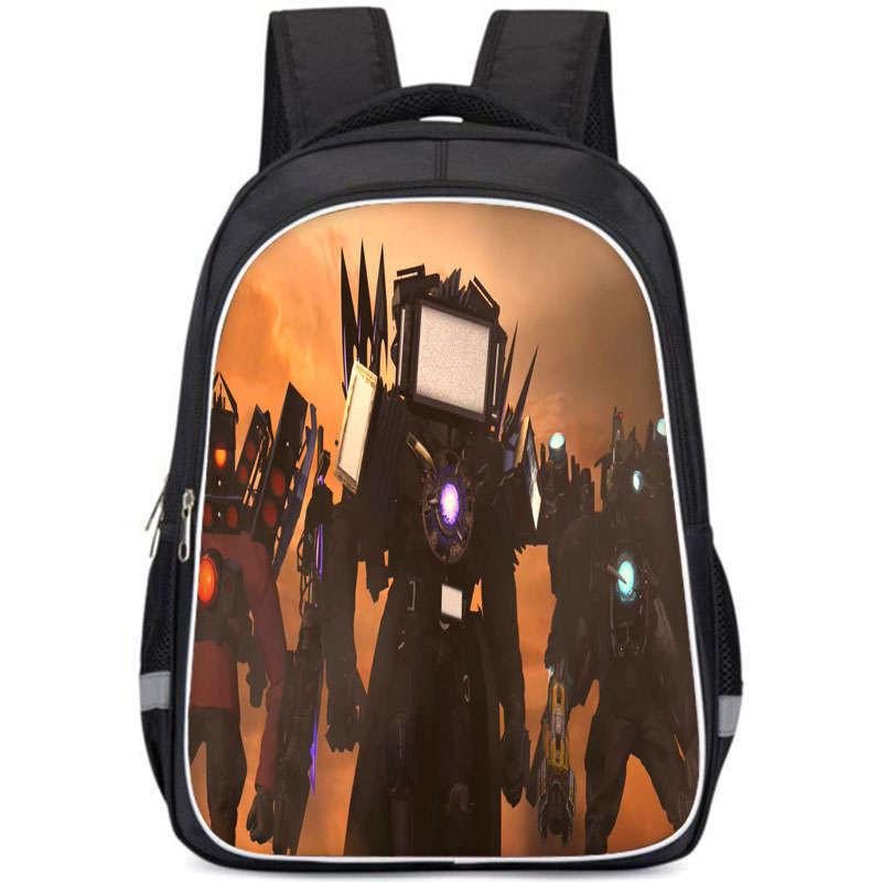 Cartoon Anime Themed Large Capacity Double Layer Backpack For Boys In Oxford Fabric