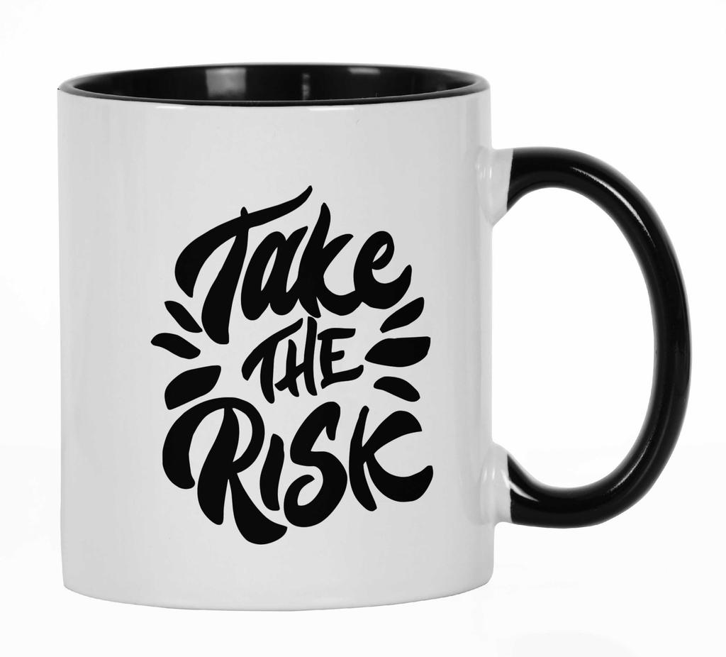 Inkdotpot 11oz Ceramic  Coffee  Mug  Take The Risk Positive Inspirational Quotes Gift For Employee Boss Coworkers