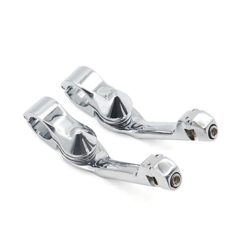 Motorcycle Accessories Highway Long Angled Foot Pegs 32mm 1-1/4" Mount For Harley Touring Road Glide Dyna Super Glide