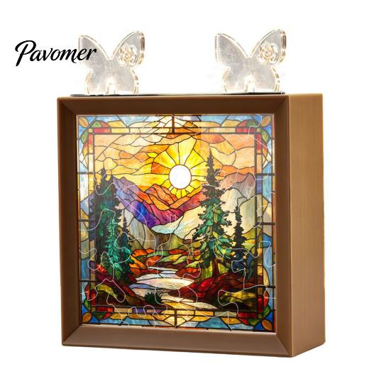 Romantic Warm Light Decor DIY Acrylic Puzzles Night Light, Hand-Assembled Jigsaw Lamp with Butterfly Decor, Atmosphere for Room Creative Handmade LED