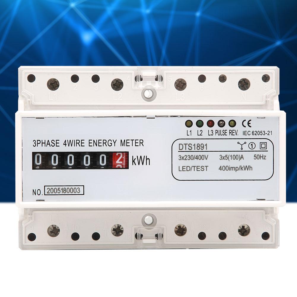 DTS1891 3 Phase 4 Wire 7P DINRail Electric Meter Energy Meter Electronic KWh Meter