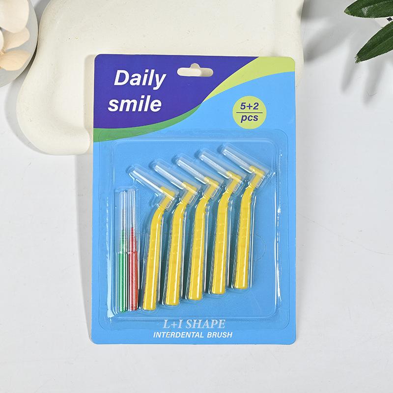 1 Set L/I Shaped Interdental Brush Soft Bristles for Dental Cleaning Plaque Removal Oral Care At Home and Office