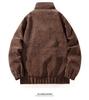 Men's Trendy Plus Size Suede Velvet Leather Motorcycle Jacket - Windproof American Retro Style