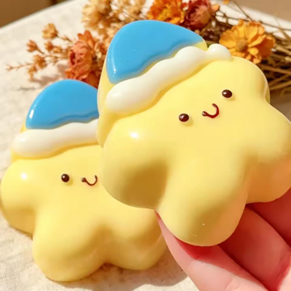 1Pcs Cute Good Night Star Soft Pinch Relieve Office Stress And Tension Decompression Slow Rebound Fidget Daily Decoration Toys.