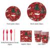 Reindeer Design Christmas Disposable Tableware Color Printed Party Dinnerware Set  Venue Decoration