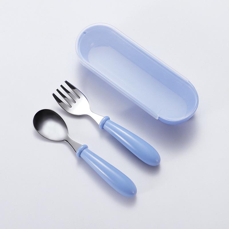 

304 Stainless Steel Baby Feeding Yuanbao Spoon - Deepened Design for Portable Use, Ideal for Children s Complementary Food синий