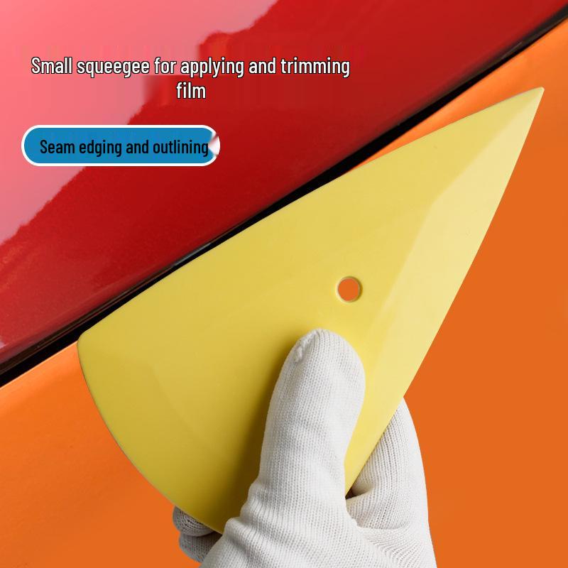Yellow Round-Head Squeegee and Triangle Scraper Tool for Car Film Application