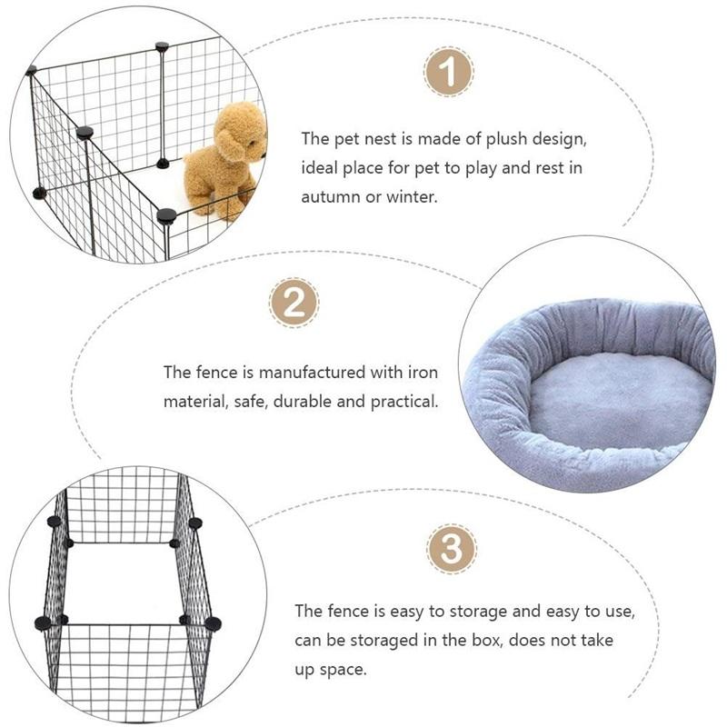 DIY Pet Fence And Crate Durable Pet Panel Dog Gate Pet Net Door For Dogs Outdoor Indoor Portable Pet Enclosure Safety Barrier Pet Playpen