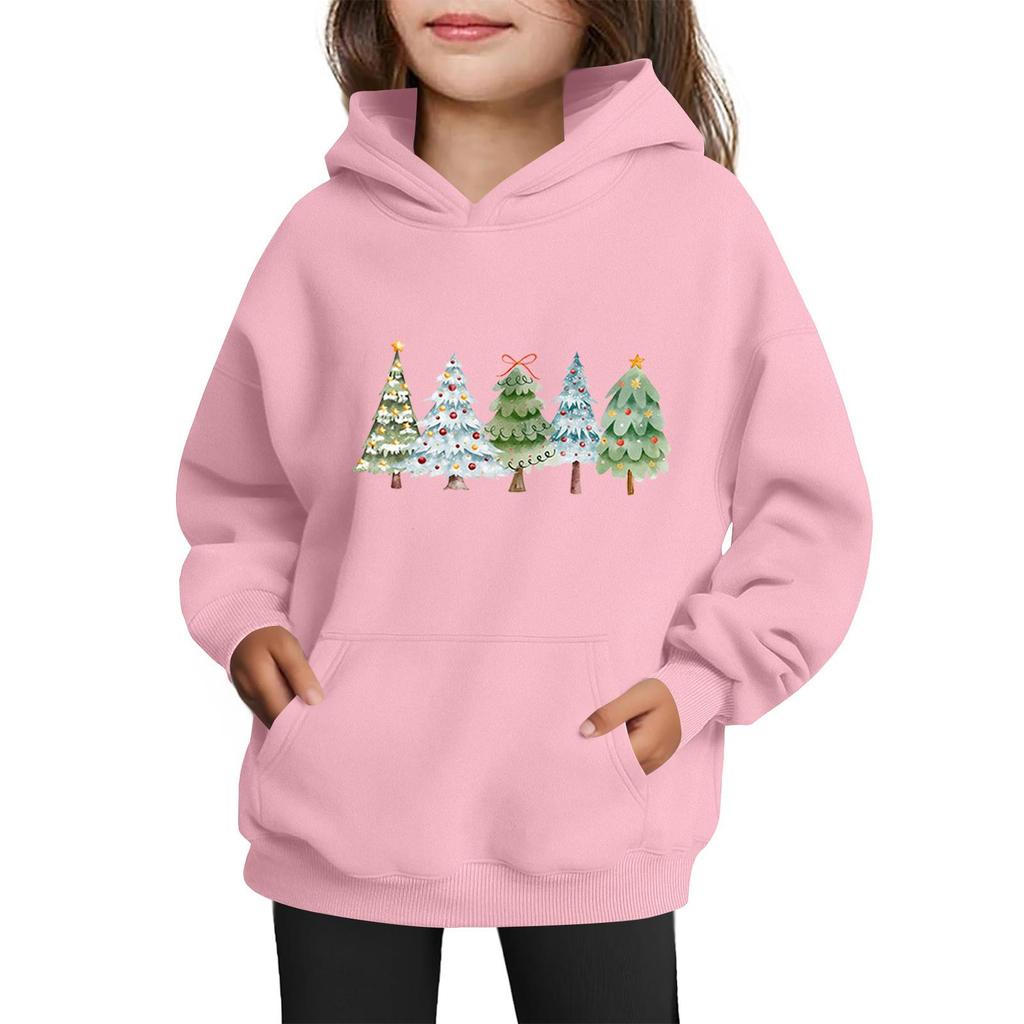 Sweatshirts For Teen Girls Hoodies Long Sleeve Drawstring Pullover Cute Printed Oversized Hoodie Christmas