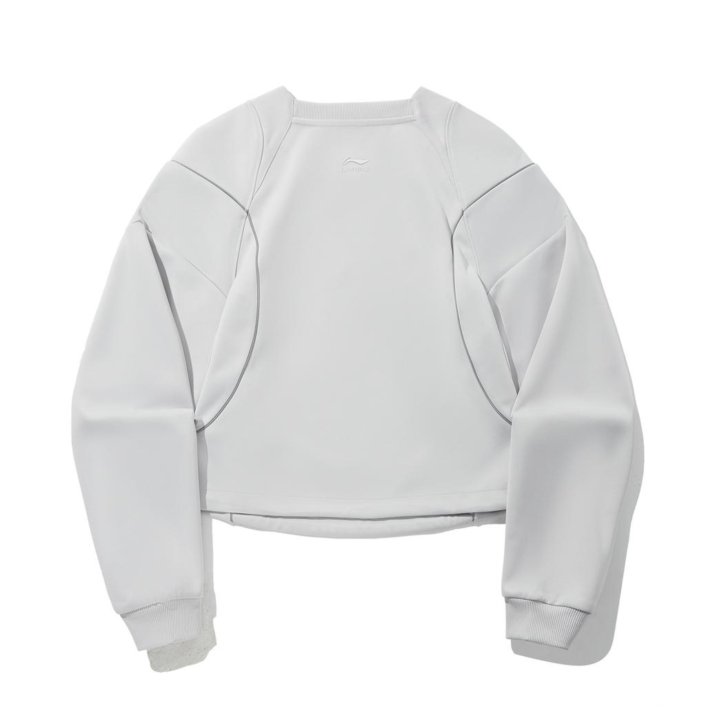 Li Ning Trendy Sports Series Reflective Loose Pullover Sweatshirt Women sweatshirt AWDW192-1