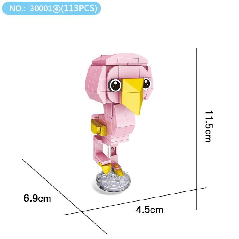 Hsanhe Plastic Blocks Animal Model Corgi Dog Building Assembly Toys Flamingo Educational Coala Children Gifts for Kids