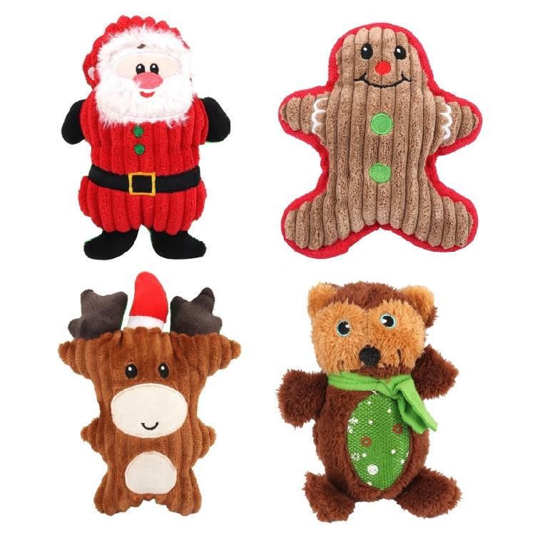Dog Training Toy Squeak Christmas Gift for Medium Dogs Soft Plush Chew Toys