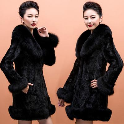 Nachahmung Nerz Pelzmantel Damen Lang Slim Fit Pelzmantel Fuchshaar Schlanke Damenbekleidung