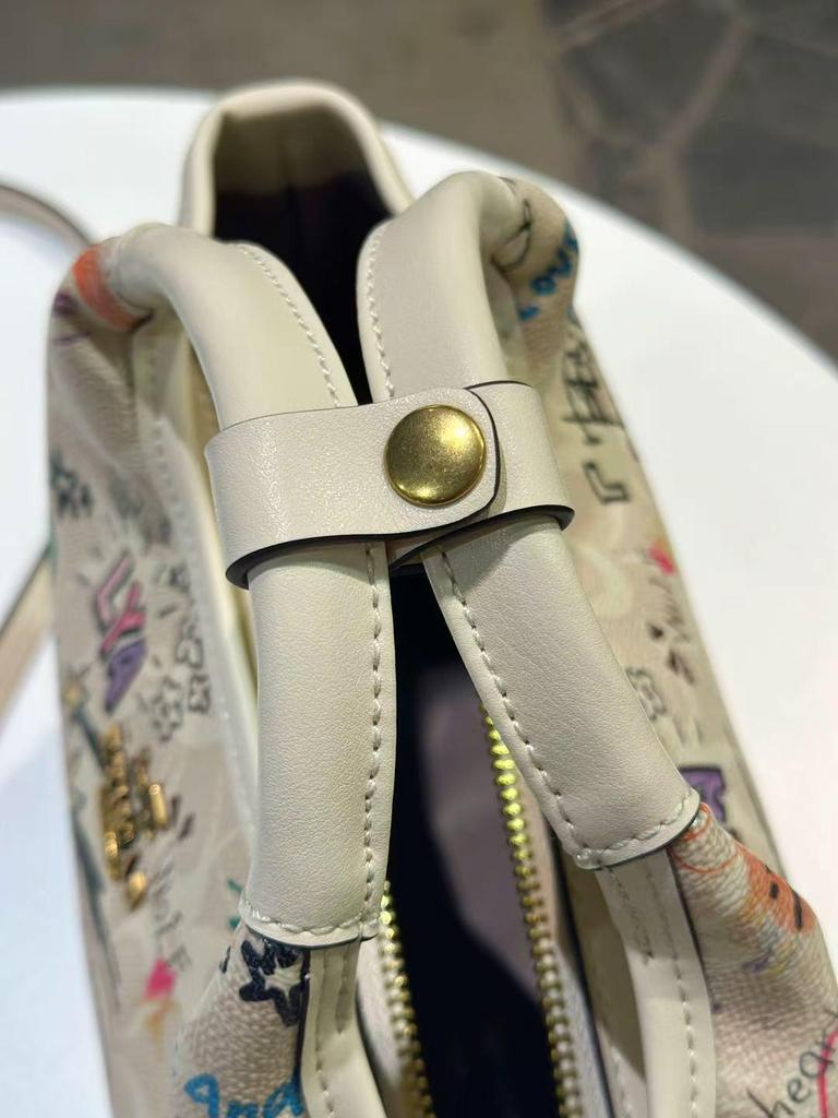 Graffiti Color Block Bucket Bag - Women's 2025 Trend, Large Capacity, Crossbody/Shoulder Style