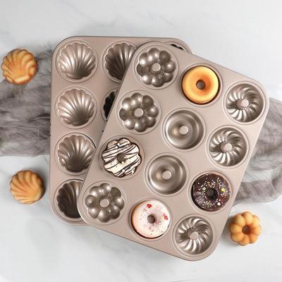 Donut Backform Antihaft-Kohlenstoffstahl Doughnut Form Bagel Backgeschirr Hitzebeständige Kochutensilien Kuchen Muffin Former für