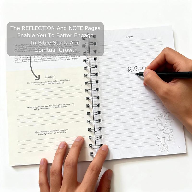 Bible In A Year Study Journal With 52-Week Reading Plan, Christian Gifts For Devotional Journaling, A5 Devotional Notebook