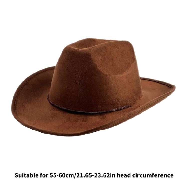 Breathable Cowboy Hats Adjustable Band Adjustable Band Brown Color Western Theme Party Outdoor