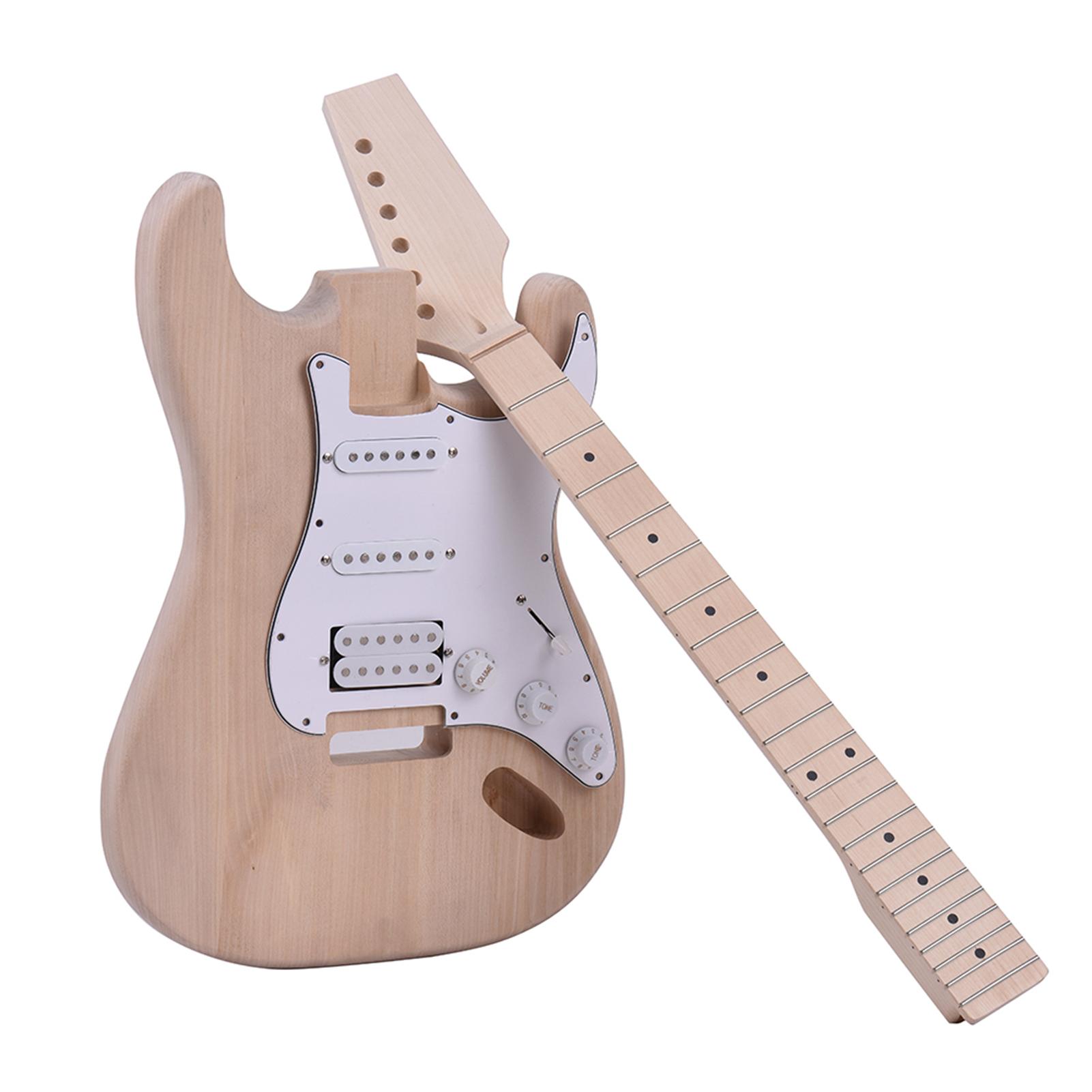 

Незаконченный комплект электрогитары «сделай сам» в стиле ST, корпус из липы, кленовый гриф, кленовая накладка на гриф