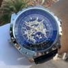 Ceas JARAGAR Business pentru Bărbați Fashion Schelet Mecanic Automatic Ceasuri Curea din Piele Indicatori Luminoși Sport Ceasuri de Mână pentru Bărbați
