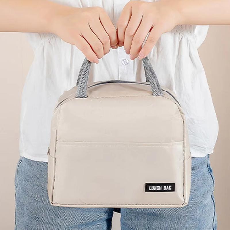 Portable Lunch Box Bag Solid Color Thickened Thermal Insulation Bag Suitable For Students Office Workers & Other Occasions
