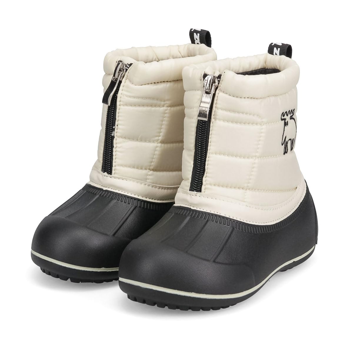

Celebre moz Kids Waterproof Snow Boots, Short Boots for Girls and Boys, Warm Bean Boots, Rain Boots, Ivory, Size 18cm