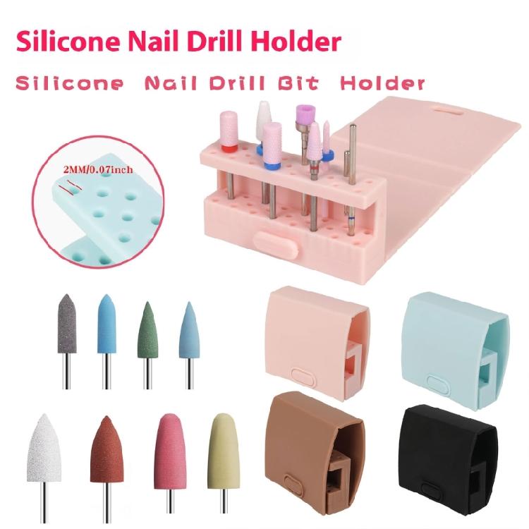 Practical Silicone Nail Drill Bit Storage Solution Compact And Stylish Nail Bit Holder For Efficient Tool Management