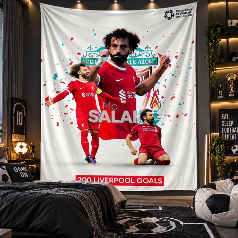 Wandtapijt Mohamed Salah Print Doek voor Woonkamer Slaapkamer Huisdecoratie