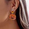 Alloy Material Drop Earrings Long Tassel Design Pumpkin Earrings Ghost Earrings  Costume Cosplay