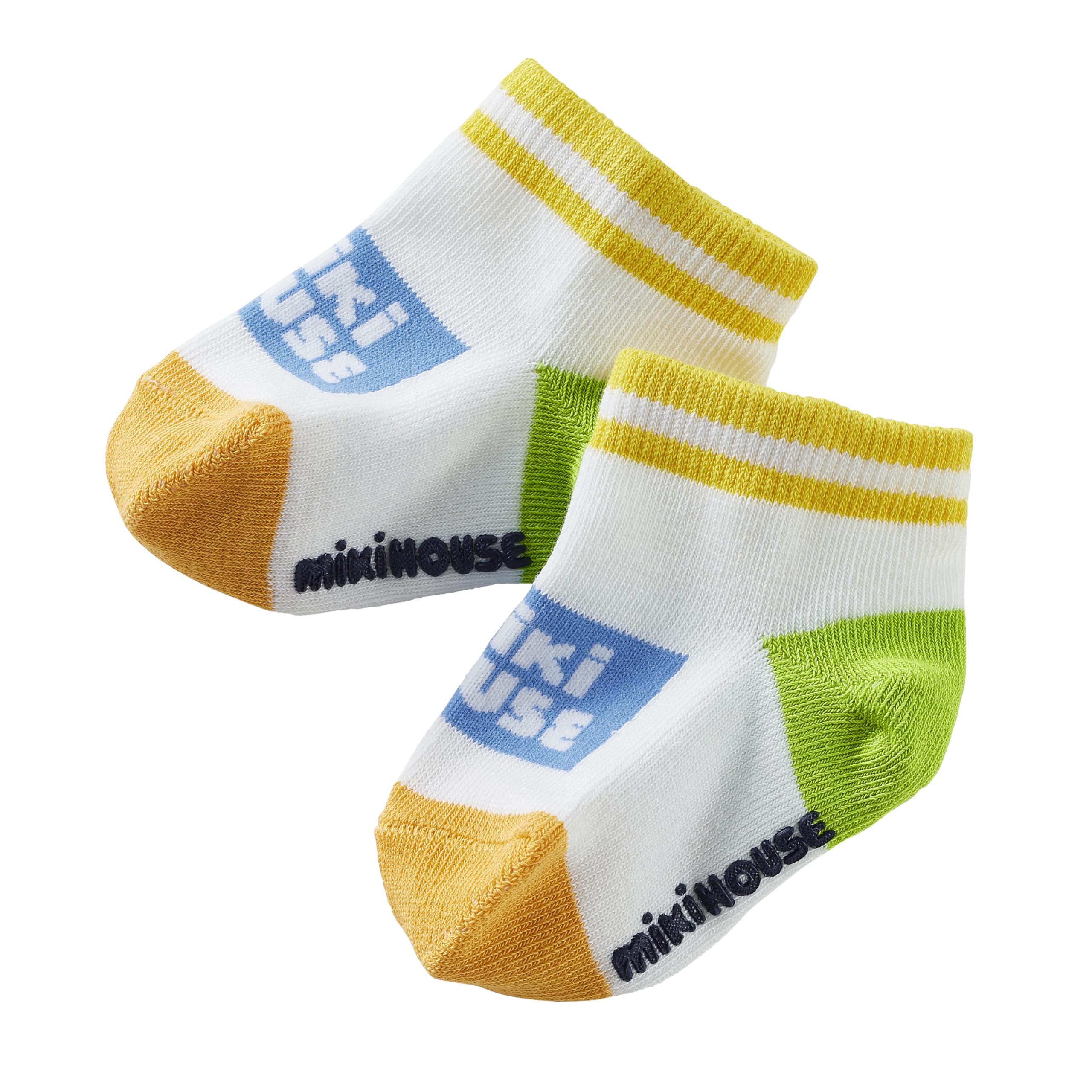 

MIKI HOUSE Low-Cut Socks with Logo, Simple Design, Made in Japan, for Boys and Girls, Baby and Kids, Sizes 11-13cm, Multicolor, 12-9601-687
